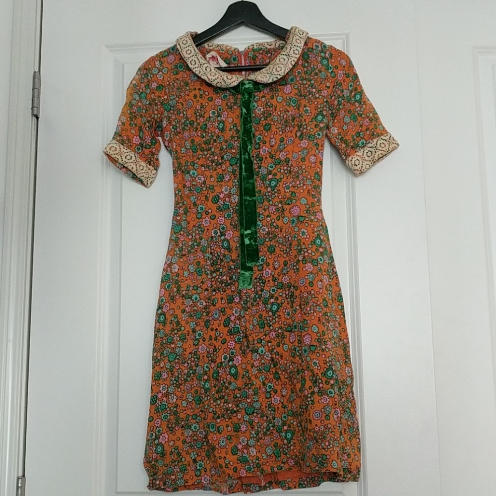 🌸 Vintage Floral Collar Dress 🌸